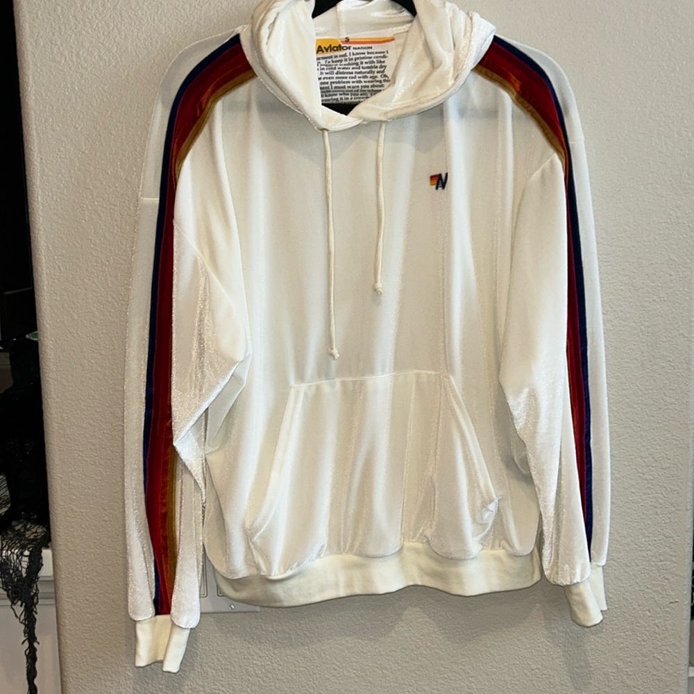 Aviator Nation classic, velvet, relaxed, pullover, hoodie, Size Small sweatshirt